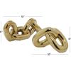imageDeco 79 Ceramic Chain Decorative Sculpture 3 Link Home Decor Statue Accent Figurine 11quot x 7quot x 6quot SilverGold