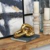 imageDeco 79 Ceramic Chain Decorative Sculpture 3 Link Home Decor Statue Accent Figurine 11quot x 7quot x 6quot SilverGold