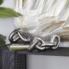 imageDeco 79 Ceramic Chain Decorative Sculpture 3 Link Home Decor Statue Accent Figurine 11quot x 7quot x 6quot SilverSilver