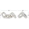 imageDeco 79 Ceramic Chain Decorative Sculpture 3 Link Home Decor Statue Accent Figurine 11quot x 7quot x 6quot SilverSilver