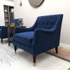 imageDeco 79 Fabric Tufted Accent Chair 30quot x 32quot x 34quot BrownBlue