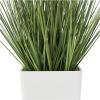 imageDeco 79 Faux Foliage Onion Grass Artificial Plant with Black Plastic Pot 16quot x 15quot x 19quot Green12 x 12 x 20