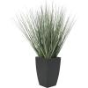 imageDeco 79 Faux Foliage Onion Grass Artificial Plant with Black Plastic Pot 16quot x 15quot x 19quot Green1ft 7in