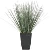 imageDeco 79 Faux Foliage Onion Grass Artificial Plant with Black Plastic Pot 16quot x 15quot x 19quot Green1ft 7in