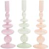 imageDeco 79 Glass Bubble Inspired Candle Holder Set of 3 3quot W 10quot H Multi Colored