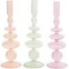 imageDeco 79 Glass Bubble Inspired Candle Holder Set of 3 3quot W 10quot H Multi Colored