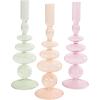 imageDeco 79 Glass Bubble Inspired Candle Holder Set of 3 3quot W 10quot H Multi Colored