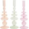 imageDeco 79 Glass Bubble Inspired Candle Holder Set of 3 3quot W 10quot H Multi Colored