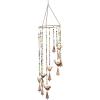 imageDeco 79 Metal Birds Windchime with Glass Beads and Cone Bells 7quot x 7quot x 26quot Gold