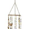 imageDeco 79 Metal Birds Windchime with Glass Beads and Cone Bells 7quot x 7quot x 26quot Gold