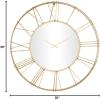 imageDeco 79 Metal Decorative Wall Clock Open Frame Wall Clock for Home with Center Mirror Wall Clock for Room 30quot x 2quot x 30quot GoldGold
