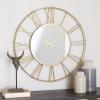 imageDeco 79 Metal Decorative Wall Clock Open Frame Wall Clock for Home with Center Mirror Wall Clock for Room 30quot x 2quot x 30quot GoldGold