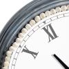 imageDeco 79 Metal Decorative Wall Clock Wall Clock for Home with Beaded Accents Wall Clock for Room 23quot x 3quot x 23quot White