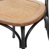 imageDeco 79 Metal Dining Chair with Brown Rattan Seat and Curved Details set of 2 20 x 20 x 35 BlackBlack