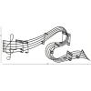 imageDeco 79 Metal Musical Notes Home Wall Decor Wavy Wall Sculpture Wall Art 49quot x 1quot x 21quot BlackBlack