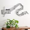 imageDeco 79 Metal Musical Notes Home Wall Decor Wavy Wall Sculpture Wall Art 49quot x 1quot x 21quot BlackBlack