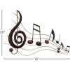 imageDeco 79 Metal Musical Notes Home Wall Decor Wavy Wall Sculpture Wall Art 49quot x 1quot x 21quot BlackBrown