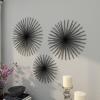 imageDeco 79 Metal Starburst Home Wall Decor 3D Wall Sculpture Set of 3 Wall Art 16quot 20quot 24quotW BlackBlack