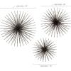 imageDeco 79 Metal Starburst Home Wall Decor 3D Wall Sculpture Set of 3 Wall Art 16quot 20quot 24quotW BlackBlack