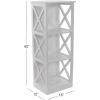 imageDeco 79 Traditional Wood Rectangle Shelving Unit 16quot x 12quot x 40quot WhiteWhite