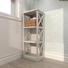 imageDeco 79 Traditional Wood Rectangle Shelving Unit 16quot x 12quot x 40quot WhiteWhite