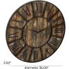 imageDeco 79 Wood Decorative Clock  Carved Wall Clock for Home 25quot x 3quot x 25quot Brown36x 36