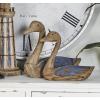 imageDeco 79 Wood Duck Decorative Sculpture Home Decor Statues Set of 2 Accent Figurines 13quot 11quotW BrownBrown