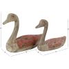 imageDeco 79 Wood Duck Decorative Sculpture Home Decor Statues Set of 2 Accent Figurines 13quot 11quotW BrownBrownRed