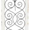 imageDeco 79 Wood Scroll Home Wall Decor Arched Window Inspired Wall Sculpture with Metal Scrollwork Relief Wall Art 10quot x 1quot x 20quot White