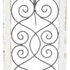imageDeco 79 Wood Scroll Home Wall Decor Arched Window Inspired Wall Sculpture with Metal Scrollwork Relief Wall Art 10quot x 1quot x 20quot White