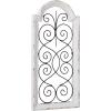 imageDeco 79 Wood Scroll Home Wall Decor Arched Window Inspired Wall Sculpture with Metal Scrollwork Relief Wall Art 10quot x 1quot x 20quot White