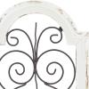 imageDeco 79 Wood Scroll Home Wall Decor Arched Window Inspired Wall Sculpture with Metal Scrollwork Relief Wall Art 10quot x 1quot x 20quot White