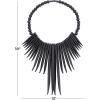 imageDeco 79 Wood Tribal Home Wall Decor Statement Necklace Wall Sculpture with Beaded Detailing Wall Art 13quot x 3quot x 18quot BlackBlack