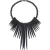 imageDeco 79 Wood Tribal Home Wall Decor Statement Necklace Wall Sculpture with Beaded Detailing Wall Art 13quot x 3quot x 18quot BlackBlack