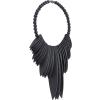 imageDeco 79 Wood Tribal Home Wall Decor Statement Necklace Wall Sculpture with Beaded Detailing Wall Art 13quot x 3quot x 18quot BlackBlack