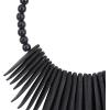 imageDeco 79 Wood Tribal Home Wall Decor Statement Necklace Wall Sculpture with Beaded Detailing Wall Art 13quot x 3quot x 18quot BlackBlack