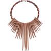 imageDeco 79 Wood Tribal Home Wall Decor Statement Necklace Wall Sculpture with Beaded Detailing Wall Art 13quot x 3quot x 18quot BlackBrown
