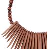 imageDeco 79 Wood Tribal Home Wall Decor Statement Necklace Wall Sculpture with Beaded Detailing Wall Art 13quot x 3quot x 18quot BlackBrown
