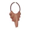 imageDeco 79 Wood Tribal Home Wall Decor Statement Necklace Wall Sculpture with Beaded Detailing Wall Art 13quot x 3quot x 18quot BlackBrown