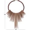 imageDeco 79 Wood Tribal Home Wall Decor Statement Necklace Wall Sculpture with Beaded Detailing Wall Art 13quot x 3quot x 18quot BlackBrown