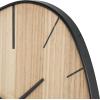 imageDeco 79 Wooden Decorative Wall Clock Wavy Wall Clock for Home with Black Hands and Markers Wall Clock for Room 21quot x 2quot x 23quot Brown