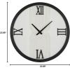 imageThe Novogratz Wood Geometric Decorative Wall Clock  Art Deco Inspired Line Art for Home With Black Accents 24quot x 2quot x 24quot White