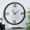 imageThe Novogratz Wood Geometric Decorative Wall Clock  Art Deco Inspired Line Art for Home With Black Accents 24quot x 2quot x 24quot White