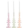imageDeco 79 Glass Bubble Inspired Candle Holder Set of 3 3quot W 10quot H Multi Colored