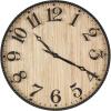 imageDeco 79 Wood Decorative Clock  Carved Wall Clock for Home 25quot x 3quot x 25quot BrownLight Brown
