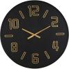 imageDeco 79 Wood Decorative Wall Clock Large Wall Clock for Home with Gold Hands and Numbers Wall Clock for Room 32quot x 1quot x 32quot Black