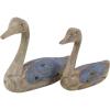 imageDeco 79 Wood Duck Decorative Sculpture Home Decor Statues Set of 2 Accent Figurines 13quot 11quotW BrownBrown