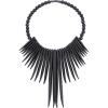 imageDeco 79 Wood Tribal Home Wall Decor Statement Necklace Wall Sculpture with Beaded Detailing Wall Art 13quot x 3quot x 18quot BlackBlack