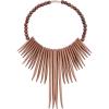 imageDeco 79 Wood Tribal Home Wall Decor Statement Necklace Wall Sculpture with Beaded Detailing Wall Art 13quot x 3quot x 18quot BlackBrown