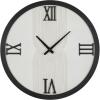 imageThe Novogratz Wood Geometric Decorative Wall Clock  Art Deco Inspired Line Art for Home With Black Accents 24quot x 2quot x 24quot White